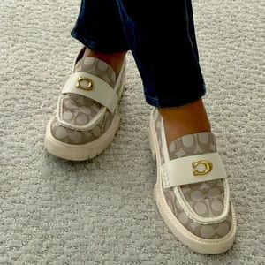 Coach loafers in the classy in season off white color! Leather. like brand New